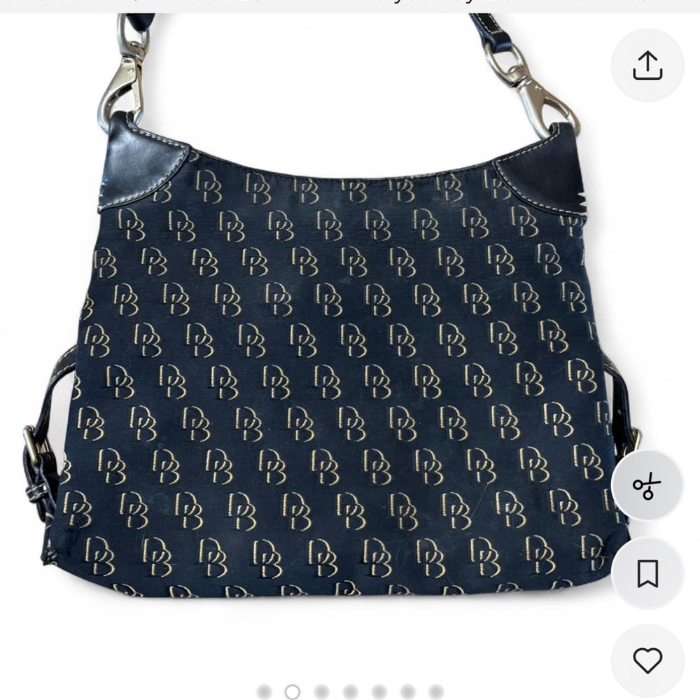 Dooney & Bourke Black/Tan Monogram Shoulder Bag - Picture 2 of 7